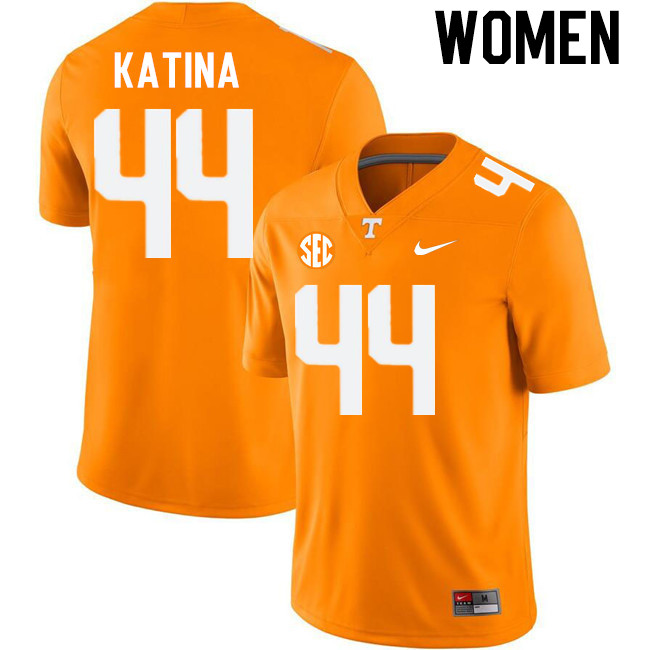 Women #44 Steele Katina Tennessee Volunteers College Football Jerseys Stitched-Orange